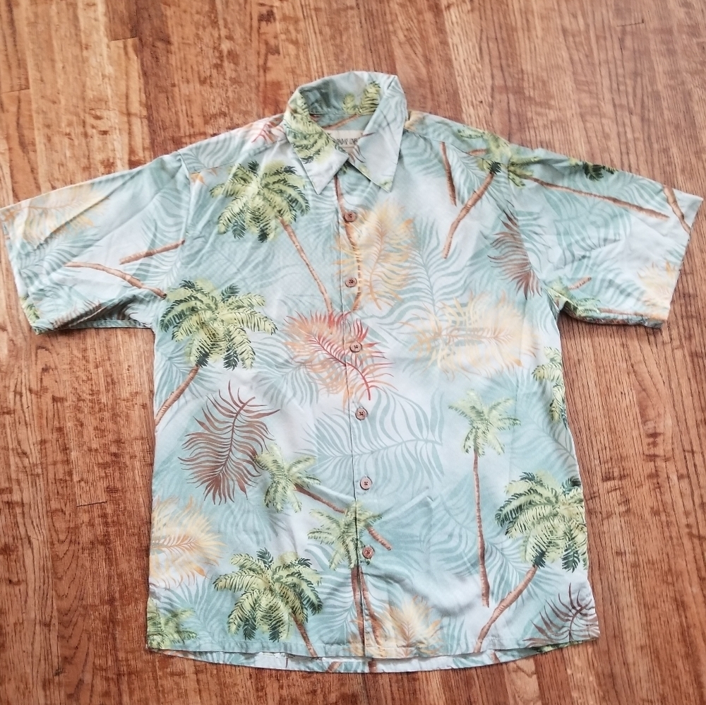 Paradise Coves Silk Button Down